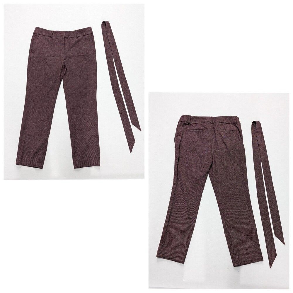 Loft Size 6 Marisa Women's Purple Heathered Dress Pants w/ Belt Preppy Tailored